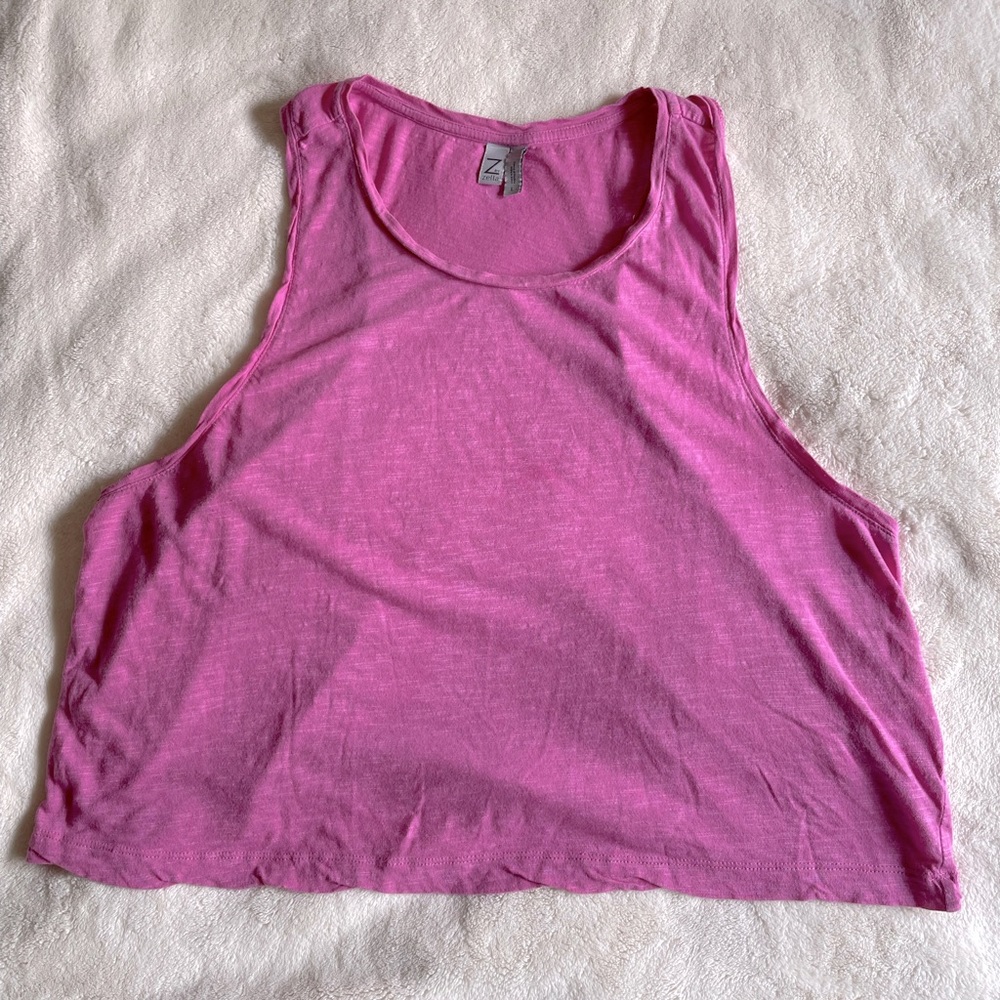 Zella Women’s Pink Cropped Athletic Tank Top Size Large